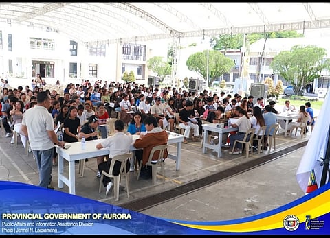 242 Auroran students receive final SPES wages in a payout led by Aurora PESO and DOLE held at the capitol grounds in Brgy Sukalyin, Baler, Aurora.