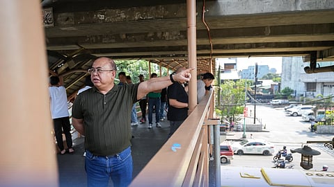 Land Transportation Franchising and Regulatory Board Chairperson Atty. Vigor Mendoza during a site inspection conducted on a bridge over Kamuning in Quezon City.