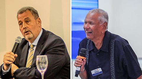 STREET photographer Stephan Holzinger (left) and DAILY TRIBUNE columnist Bing Matoto at the launch of Holzinger’s debut photobook, ‘Moments of Life, Live Moments,’ hosted by the Rotary Club of Makati in partnership with Design for Tomorrow.