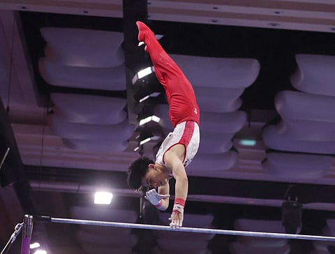 Karl Eldrew Yulo secured a slot in the men’s horizontal bar final