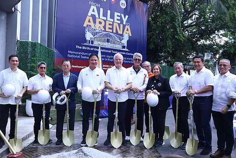 PHILIPPINE Sports Commission chairman Patrick ‘Pato’ Gregorio and Philippine Taekwondo Association president Rafael Alunan lead the groundbreaking of the National Taekwondo Center that will rise at the Rizal Memorial Sports Complex on Thursday.