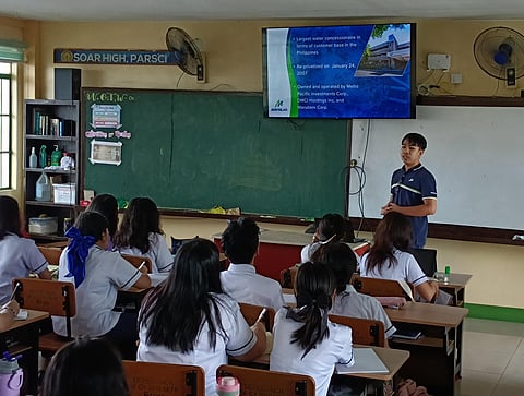 MAYNILAD personnel conduct a wastewater management session for students of Parañaque Science High School as part of the company’s 2025 Wastewater Education Campaign.