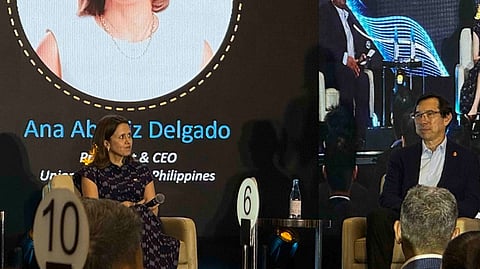 GLOBAL wildfire Union Bank of the Philippines president and CEO Ana Aboitiz-Delgado (left) and Bank of the Philippine Islands president and CEO TG Limcaoco dissect the effects on the financial system of the spreading crisis in the Middle East.