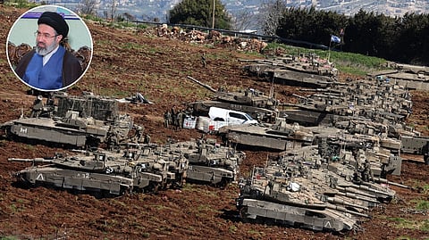 MOJTABA Khamenei (inset), the son of Iran’s slain supreme leader Ayatollah Ali Khamenei, was chosen by Iran’s Assembly of Experts as the country’s new supreme leader on 8 March 2026. Israeli tanks gather at a position along the Israel-Lebanon border as the Middle East war escalates.