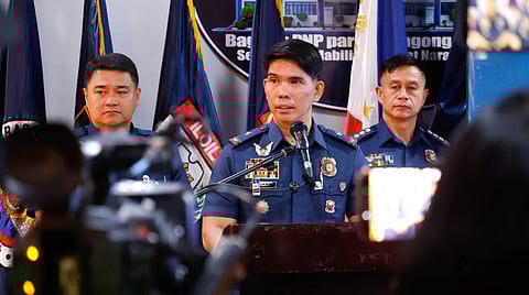 Frontline Communication — Police Brig. Gen. Josefino Ligan faces reporters from the defense press corps, discussing updates and responding to inquiries in a formal press briefing.
