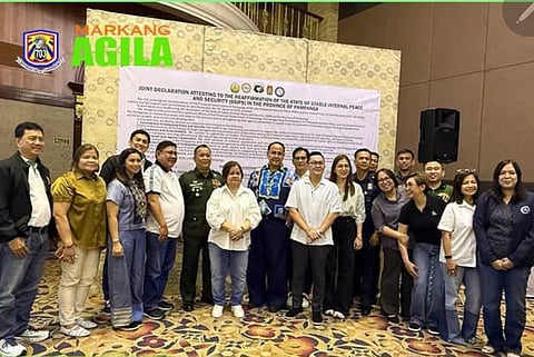 Officials pose during the March 13 multi-council meeting in City of San Fernando, Pampanga, where the province reaffirmed its stable internal peace and security status. The gathering also launched initiatives to drive inclusive development.