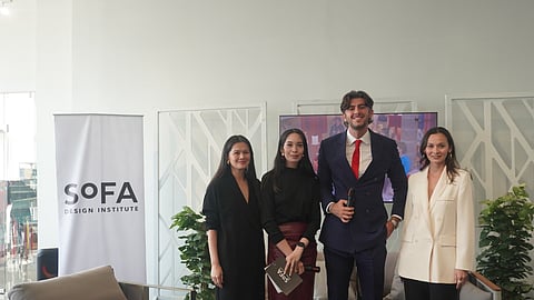 SoFA Design Institute Co-Founder and President Loralee Baron-Soong, Director for Academic Affairs Mads Constantino, and SoFA Design Institute Co-Founder and Chairwoman Amina Aranaz-Alunan with IE University's Andrea Pagani.