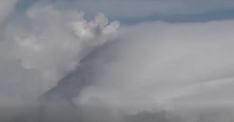 SCREEN grab from the time-lapse footage of minor strombolian activity at Mayon Volcano in Albay this Sunday morning.