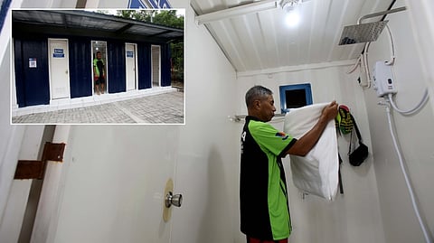 OFFICIALS from the Metropolitan Manila Development Authority inaugurate the MMDA Shower Rooms for Cyclists at the Motorcycle Riding Academy in Pasig City on Tuesday as part of the agency’s continuing effort to support bike-to-work and active mobility in Metro Manila.