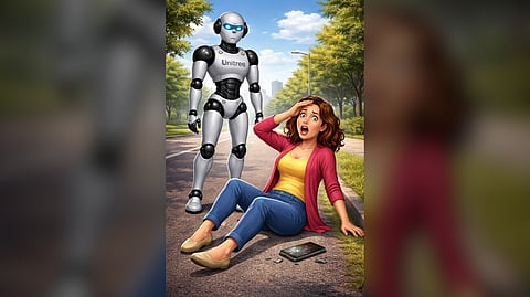 THE woman did not suffer injuries and there had been no physical contact with the robot. 