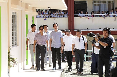 President Ferdinand R. Marcos Jr. paid a visit to the Mariveles National High School-Cabcaben Annex to inspect its newly installed prefabricated classrooms and observe the use of Xepto Learning Management System (XLMS) at Barangay Alasasin in the town of Mariveles, Bataan on March 19, 2026.