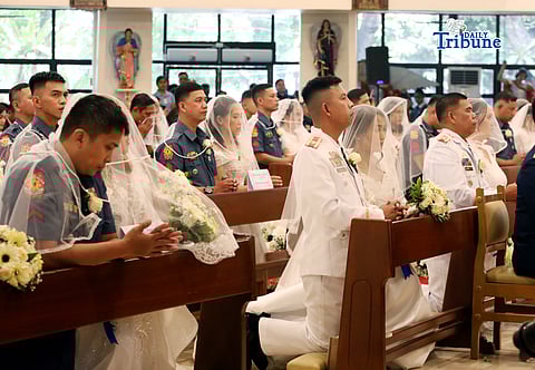 (March 19 2026) 47 PNP couples exchange their vows as they join the PNP Mass Wedding led by PNP Chief Police General Jose Melencio C. Nartatez Jr. at the St. Joseph Church inside Camp Crame, QC on Thursday, March 19, 2026, and also its the St. Joseph’s Day celebration,  honors Joseph as the foster-father of Jesus, husband of Mary, and patron saint of workers and families. Photo/Analy Labor