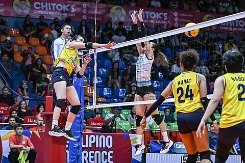 BELLA Belen delivers the goods in Capital1’s 25-20, 22-25, 25-22, 26-24 win over Galeries Tower on Saturday in the PVL All-Filipino Conference at the FilOil EcoOil Playtime Centre.