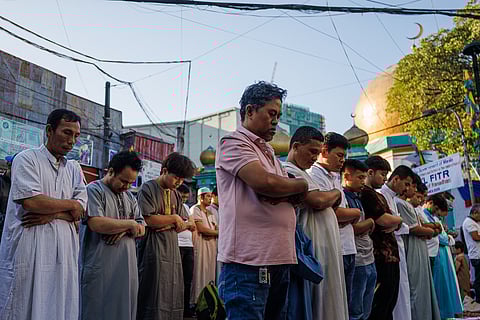 Filipino muslims flock to the Golden Mosque in Quiapo, Manila on Saturday, 21 March 2026, to celebrate Eid al-Fitr.