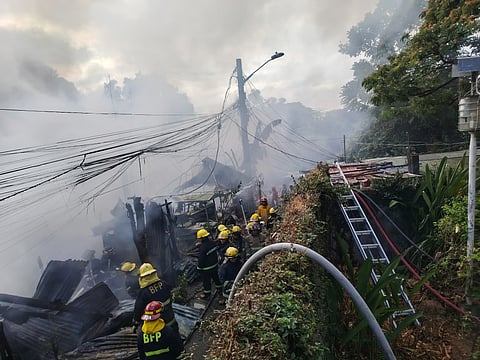 FIRE broke out in Barangay UP Campus in Quezon City around 8:00 a.m. this Sunday.