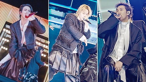 (FROM left) Kim Seokjin, Park Jimin and Kim Namjoon.