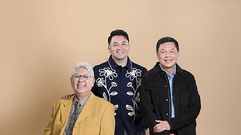 MAESTRO Ryan Cayabyab with Powerhouse vocalists Jett Pangan and Sofronio Vasquez, who sing Burt Bacharach.