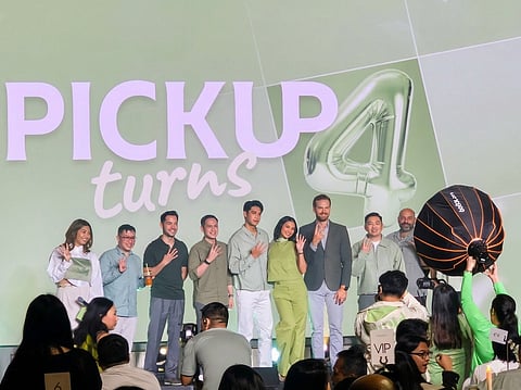 BRAND ambassadors Donny and Hannah Pangilinan with Pickup Coffee executives.