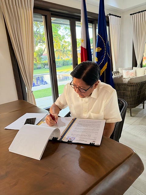 President Ferdinand Marcos Jr. signs the EO 110, placing the country under a State of Energy Emergency on Tuesday.