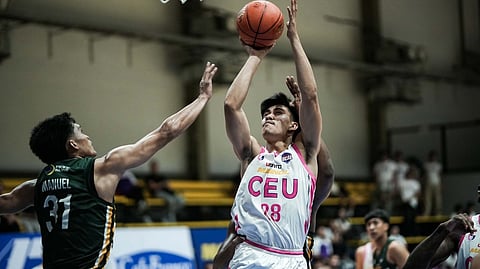 MARK Jade Sarza delivers in the clutch to lift the CEU Scorpions to an 83-75 win over the Olivarez Sea Lions in the PGFlex-UCAL Season 8 basketball tournament on Thursday.