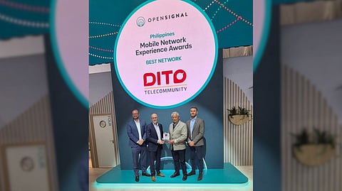 DITO Telecommunity President and CEO Eric Alberto accepts the award at the 2026 Mobile World Congress on behalf of the company. The newest telco once again was named the #1 Rated Mobile Network in the Philippines by Ookla for 2H25 and also earned  Fastest Network by Opensignal.