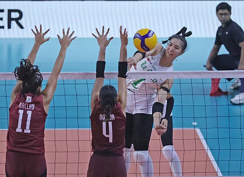 SHEVANNA Laput delivers the heavy blows in La Salle’s 25-15, 25-18, 25-20 victory over University of the Philippines in the Season 88 University Athletic Association of the Philippines women’s volleyball tournament Sunday at the University of Santo Tomas Quadricentennial Pavilion.