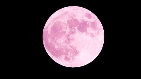 April full moon brings a touch of pink