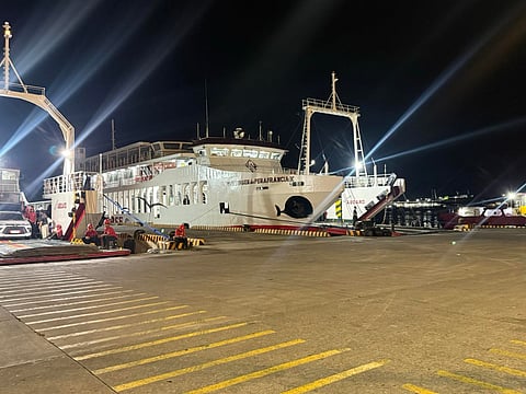 A passenger vessel docked in Lucena Port