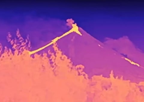 STROMBOLIAN activity at Mayon Volcano in Albay captured by the Philippine Institute of Volcanology and Seismology at 7:42 p.m. last Monday.