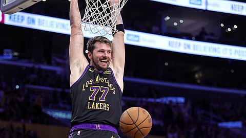 LUKA Doncic returns from a one-game suspension, dropping 42 points to power the Los Angeles Lakers to a 127-113 victory over the Cleveland Cavaliers in the NBA regular season.