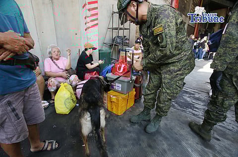 (April 01 2026)  The National Capital Regional Command (AFP NCRCom) assisted the training K9 dog inspected of the language, for the safety of the passengers, at the provincial bus terminal in Quezon City on Holy Wednesday April 1 2026. Photo/Analy Labor 