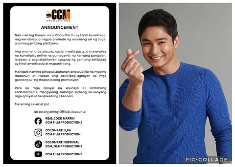 Coco Martin reacts on fake gambling ads
