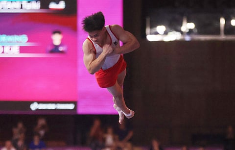 KARL Eldrew Yulo is tipped to give his all to clinch a gold medal in the Cairo leg of the FIG Artistic Gymnastics World Cup Series on Sunday.  
