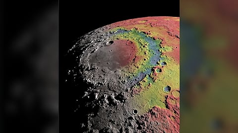 A COMPUTER rendition of the moon’s Orientale basin.