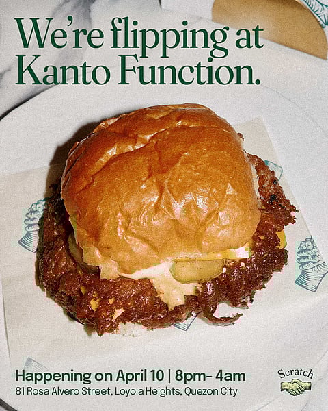 A late-night burger pop-up takes over Kanto Function in Loyola Heights, Quezon City on 10 April, serving smash-style favorites from 8 p.m. to 4 a.m.