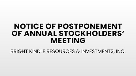BKR - Notice of Postponement of Annual Stockholders' Meeting