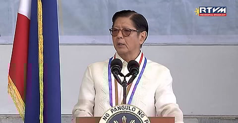 President Ferdinand Marcos Jr. speaking at the 84th commemoration of the Day of Valor