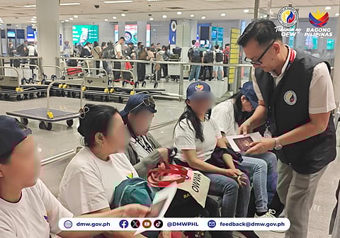 Five OFWs from Lebanon arrive at the Ninoy Aquino International Airport (NAIA) Terminal 3. 