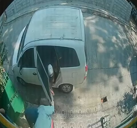 Screengrab from CCTV footage of a robbery incident that took place in Barangay San Bartolome in Novaliches, Quezon City on April 7