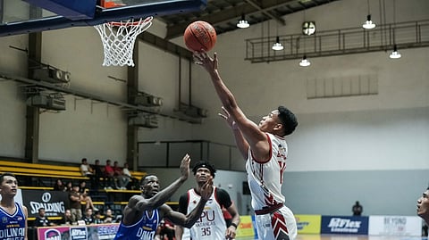 PATRICK James Balubar flirts with a double-double performance to tow Lyceum of the Philippines University-Batangas to a 96-76 win over Diliman College in the PG Flex-UCAL Season 8 basketball tournament on Thursday at the Paco Arena.