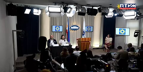 DOE Secretary Sharon Garin in a press briefing with the MPC on 10 April.