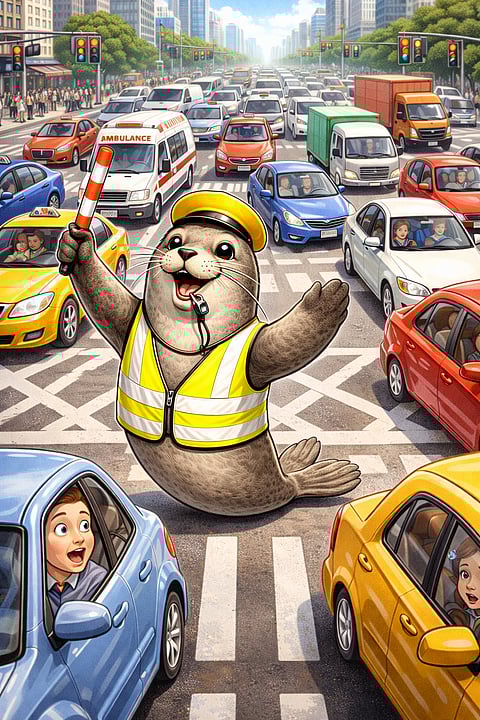 THE seal was redirected to the beach.