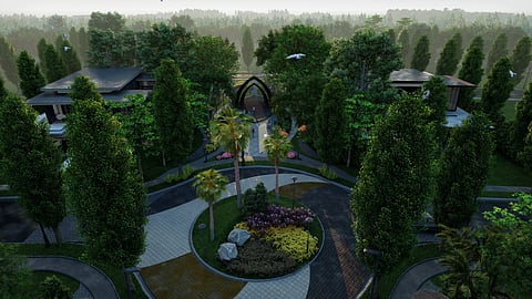 FORRESTA Cafe, nestled among dense foliage, highlights a commitment to preserving open green spaces and natural bird habitats.