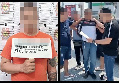 The suspect, facing two counts of murder, is now under police custody after being arrested in Cavite on 10 April. 