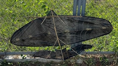 A KITE is seen near a high-voltage facility as the National Grid Corporation of the Philippines intensifies its safety campaign this summer. NGCP warned that flying kites near transmission lines is a leading cause of line tripping and widespread power interruptions, stressing that it also poses serious risks to public safety and the stability of the power grid.
