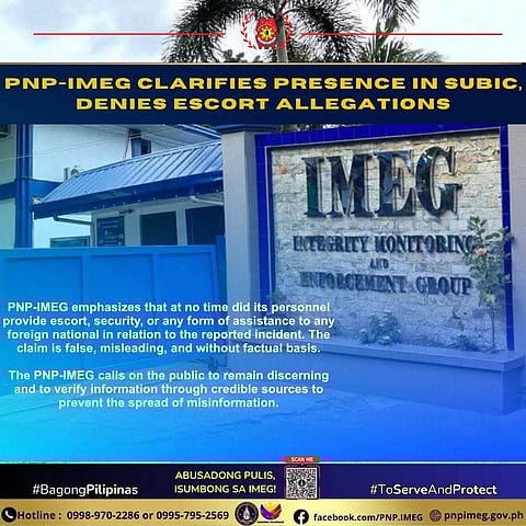 PNP-IMEG denies escorting convicted felon in Subic tourism facility