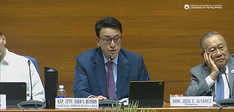 Congressman Atty. Romero S. Quimbo in a press conference on 13 April