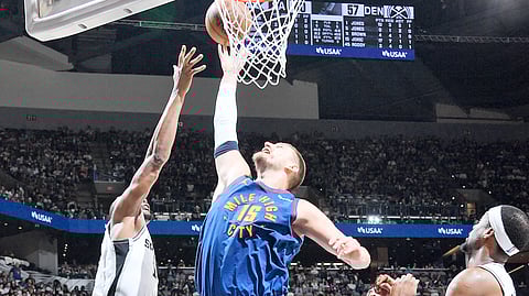 NIKOLA Jokic puts on a show in the first half to lead the Denver Nuggets to a 128-118 win over the San Antonio Spurs in the final day of the regular season of the NBA.