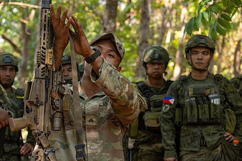 The United States and Philippine troops conducted a joint movement training at the Fort Magsaysay in Palayan City, Nueva Ecija yesterday.