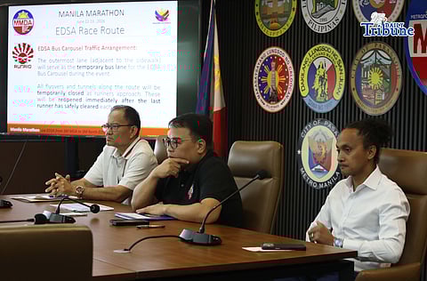 (April 14 2026) Metropolitan Manila Development Authority MMDA Chairman Atty Don Artes preside over a meeting with stakeholders for the conduct of Runrio Galaxy Manila Marathon on June 12-13 presented by SM Supermalls, the meeting to discuss and align all concerned agencies and stakeholders on the overall scope of activities, traffic management and rerouting plans, public safety measures, and the anticipated impact on major thoroughfares, particularly along EDSA and its adjacent roads, with representatives from SM Supermalls, Runrio,  Dept. of Tourism, Dept. of Interior and Local Government, Dept. of Transportation, and local governments of Quezon City, San Juan, Mandaluyong, Makati, and Pasay. Photo/Analy Labor
